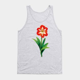 Orange and White Amaryllis Tank Top